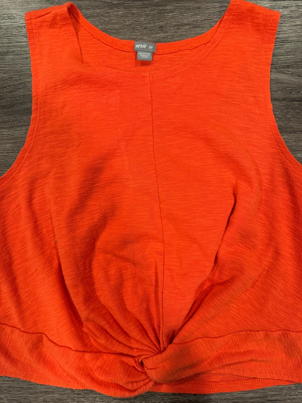 aerie red Twist-Knot Cropped Tank